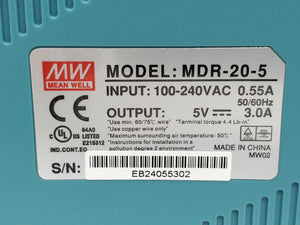 Mean Well MDR-20-5 100-240AC 5V DC 3A  Industrial DIN rail power supply