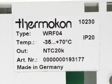 Thermokon 193177 WRF04 Room sensor Out: NTC20k