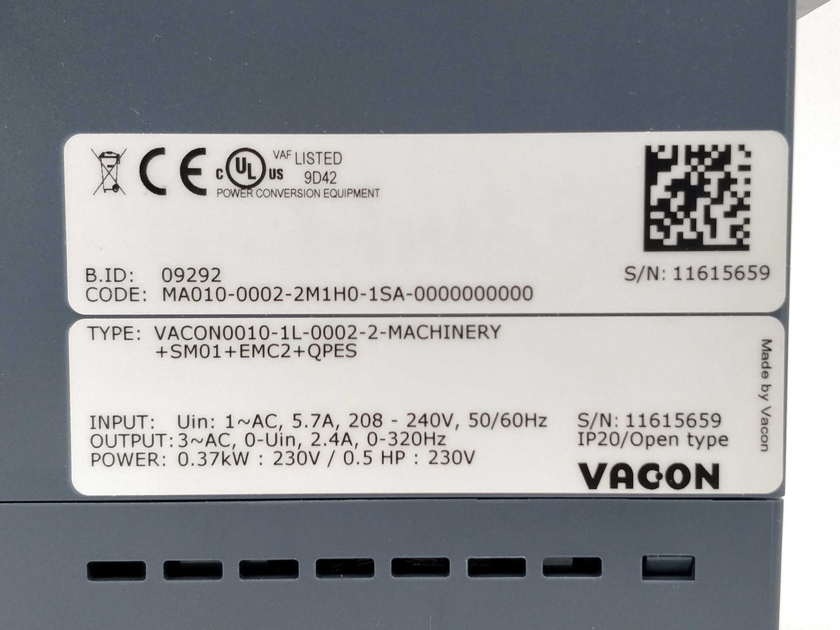 Vacon VACON0010-1L-0002-2 AC Drives