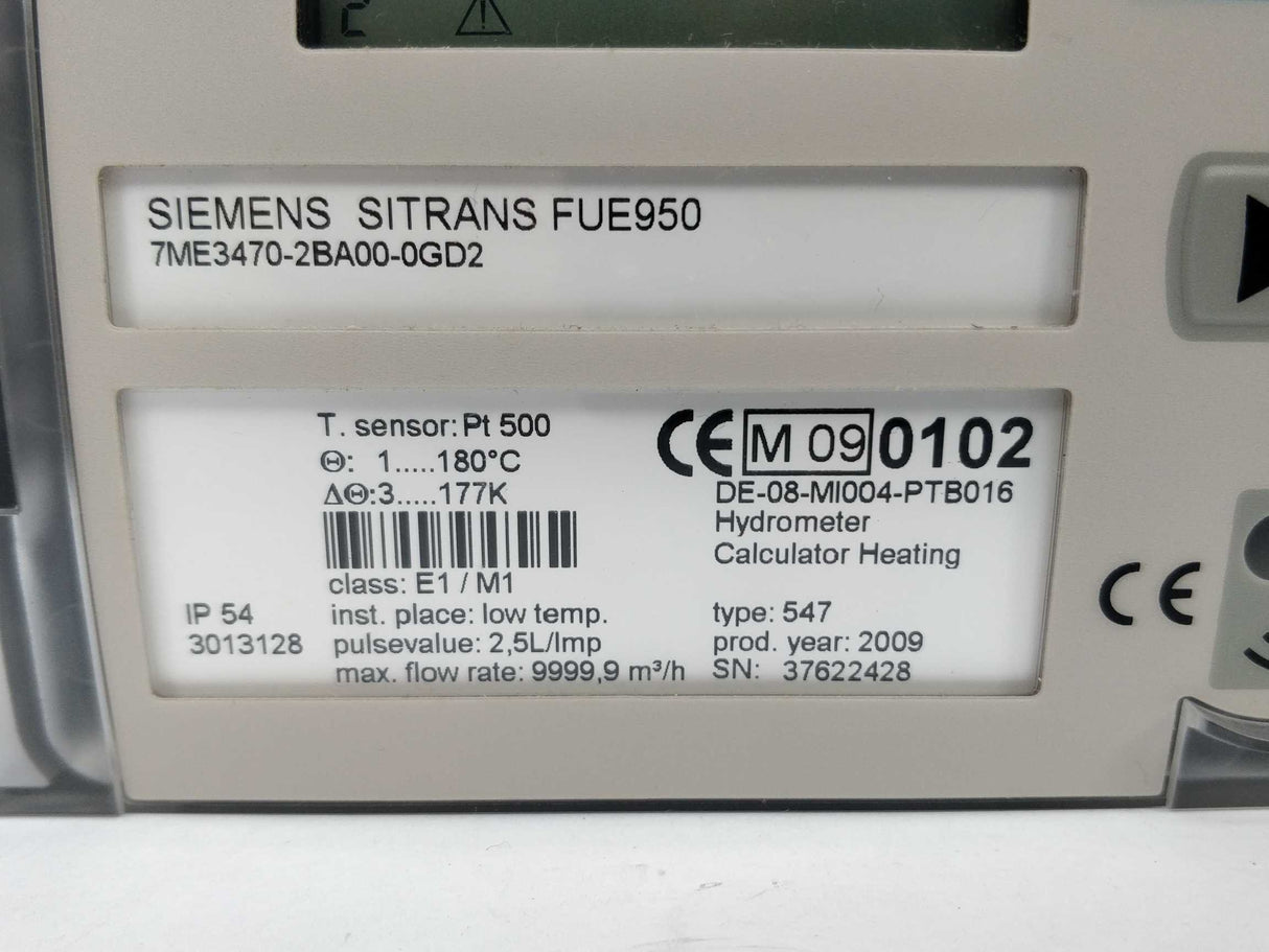 Siemens 7ME3470-2BA00-0GD2 SITRANS FUE950 Calculator Heating