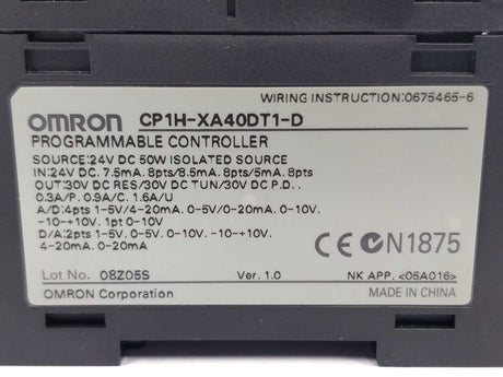 OMRON CP1H-XA40DT1-D Programmable Controller