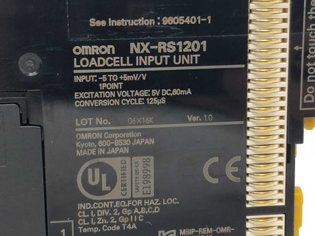 OMRON NX-RS1201 Loadcell input unit Ver.1.0