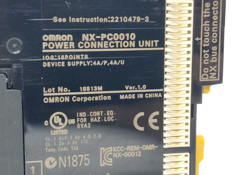 OMRON NX-PC0010 Power connection unit Ver.1.0