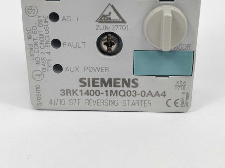 Siemens 3RK1400-1MQ03-0AA4 4I/10 S7F Reversing starter