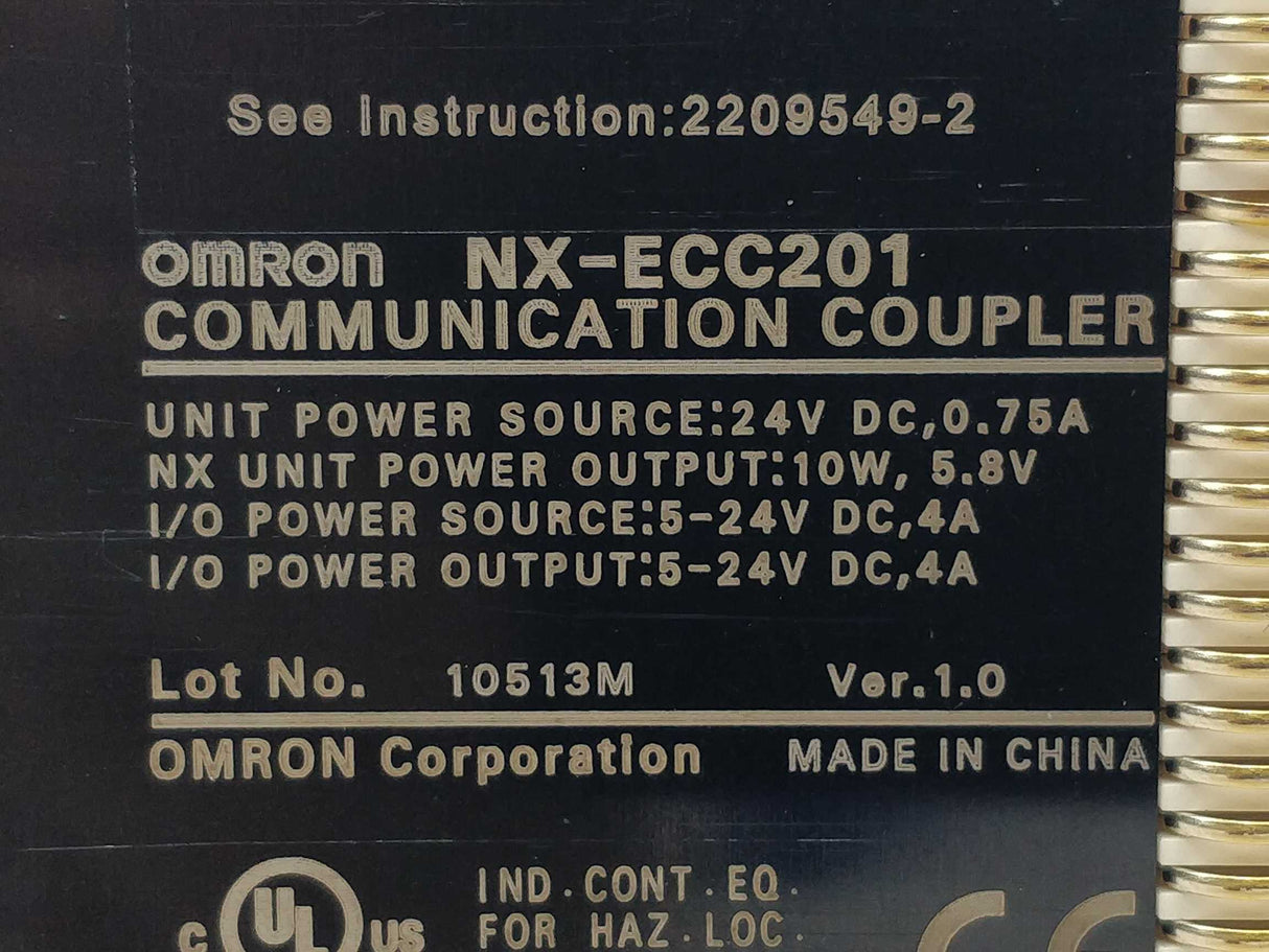 OMRON NX-ECC201 Communication Coupler with NX-END02