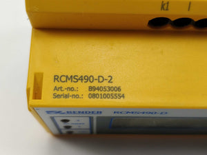 Bender  B94053006 RCMS490-D-2 RESIDUAL CURRENT EVALUATOR