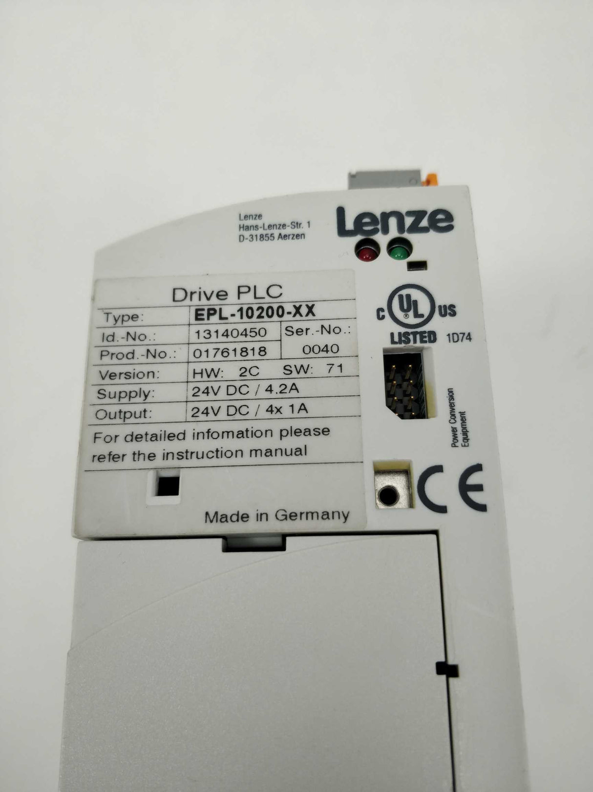 LENZE 13140450 EPL-1200-XX & 00467467 EPZ-10202