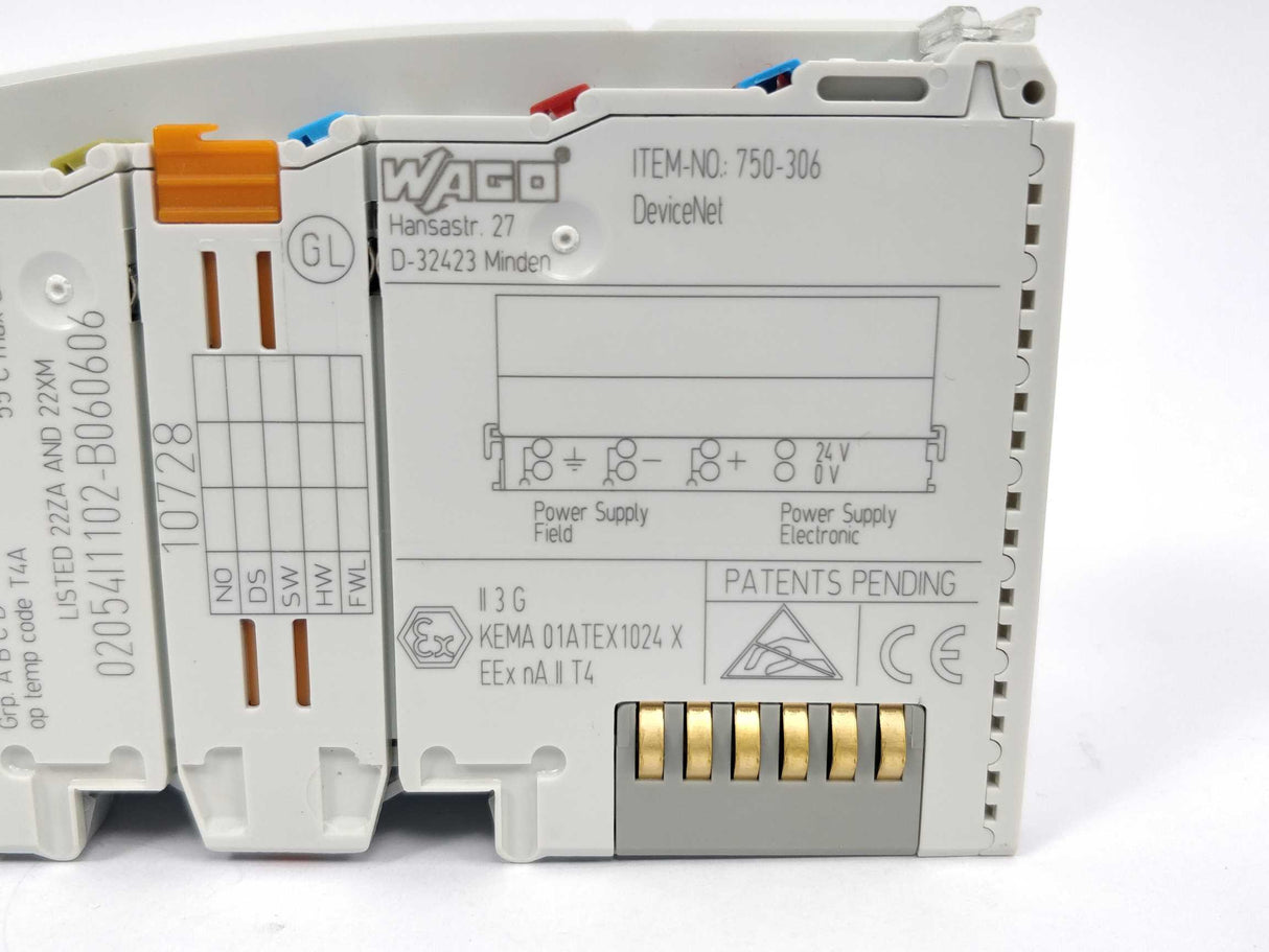 Wago 750-306 Fieldbus Coupler DeviceNet