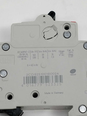 ABB 2CDS251001R0024 S201-C2 Miniature Circuit Breaker - 1P - C - 2 A. Batch 19 Pcs.