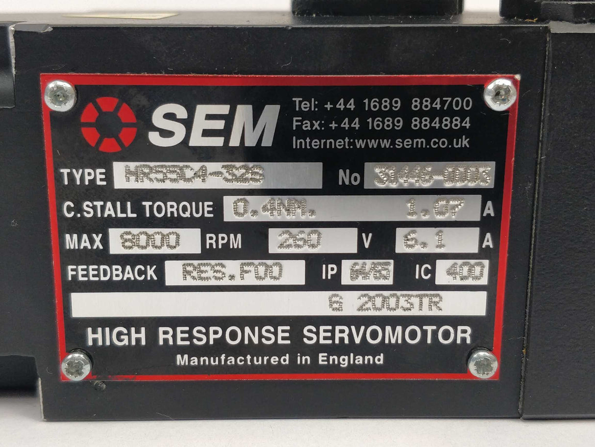 SEM HR55C4-32S High response servomotor 0.4NM 1.07A