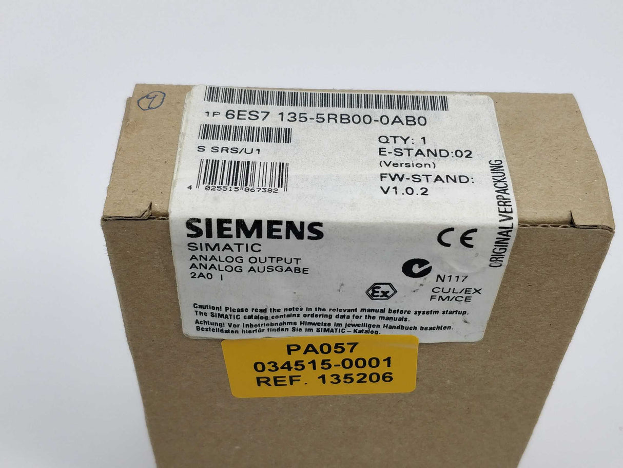 Siemens 6ES7135-5RB00-0AB0 Simatic analog output