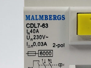 MALMBERGS CDL7-63 Residual Current Operated circuit breaker