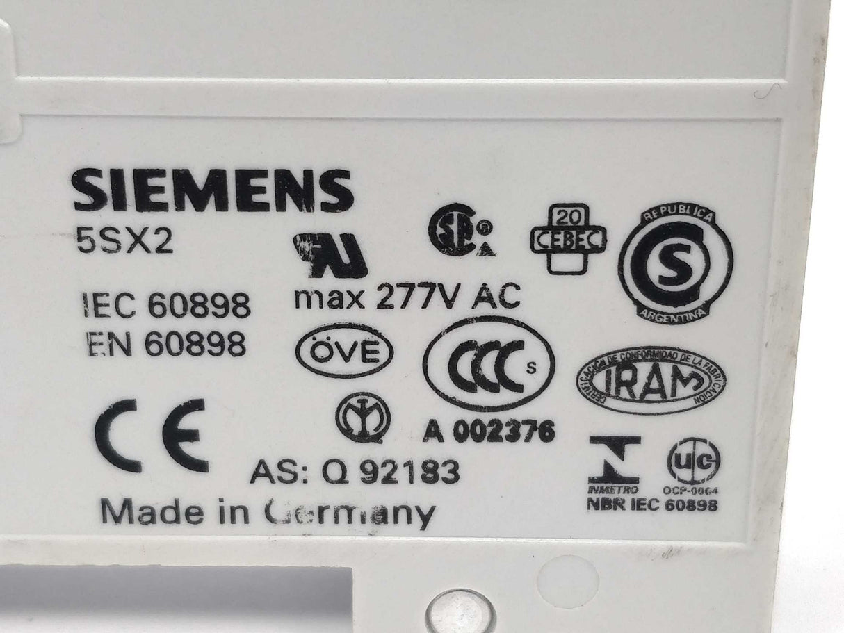 Siemens 5SX21 C4 Miniature circuit breaker 230/400V