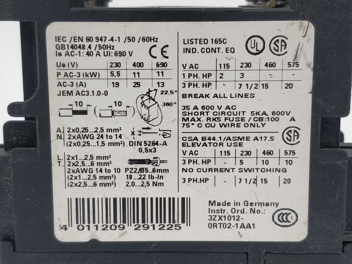 Siemens 3RT1026-3AP00 Power contactor Coil 230VAC