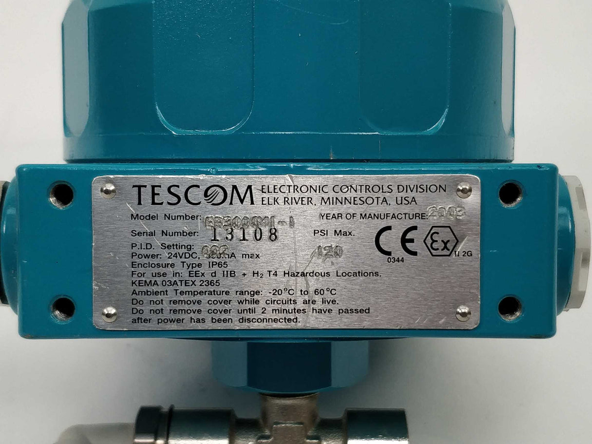 Tescom ER3000MI-1 Pressure controller 24VDC 300mA PSI Max.420