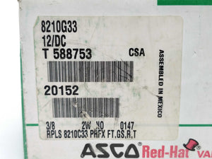 ASCO Red-Hat 8210G33 Solenoid valve 3/8 12VDC