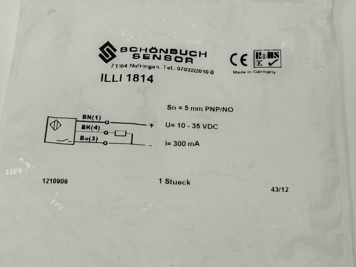 Schönbuch Sensor ILLI1814 Inductive Proximity Sensors