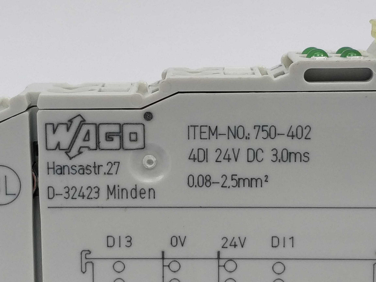 Wago 750-402 Input module 4DI 24VDC 3.0ms 6 Pcs