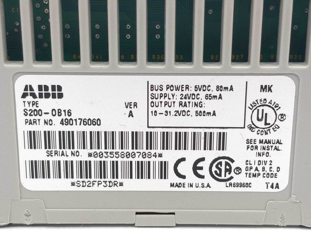 ABB 490176060 S200-0B16 Digital Output 16x24VDC