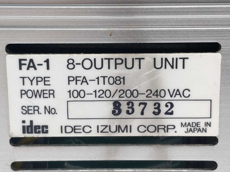 Idec PFA-1T081 FA-1 8-Output Unit