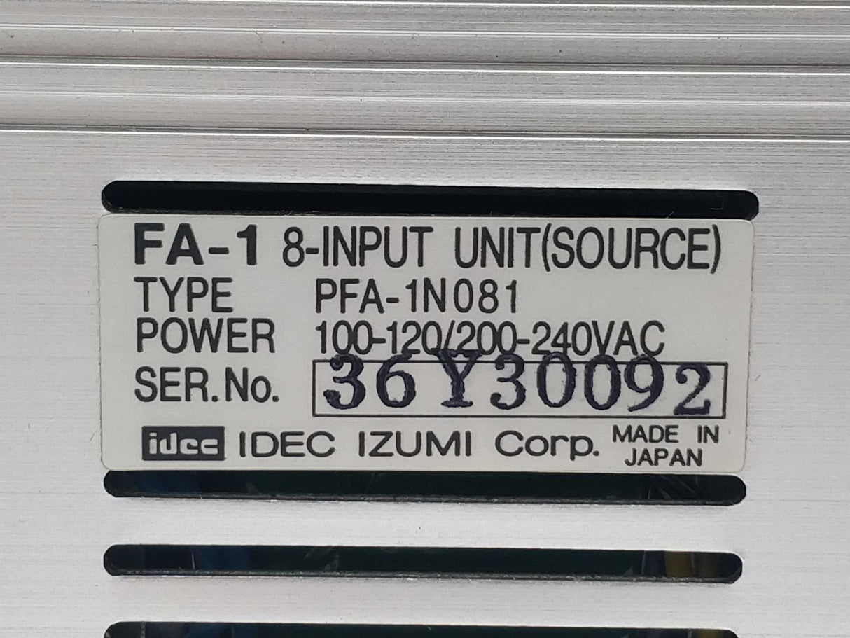 Idec PFA-1N081 FA-1 8-Input Unit(SOURCE)