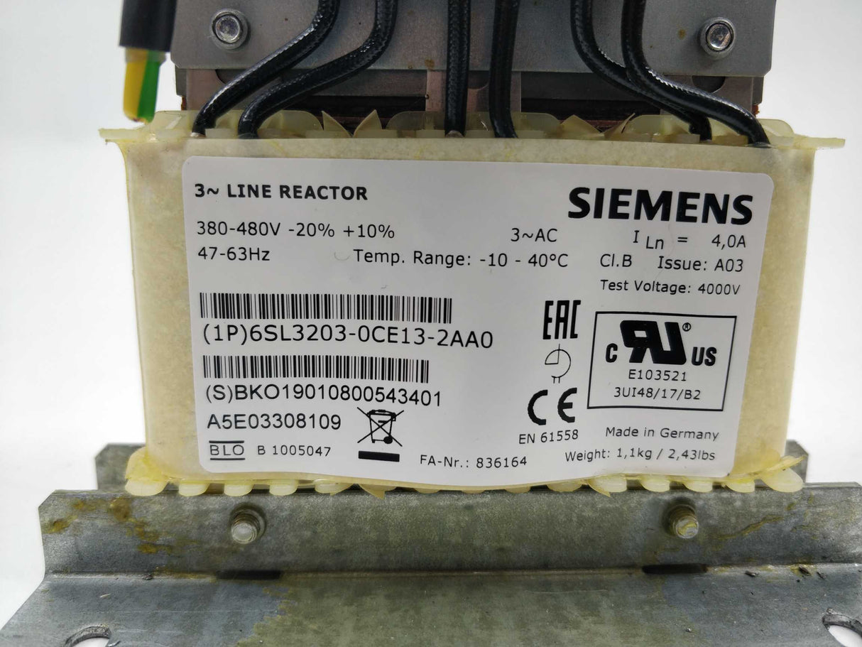 Siemens 6SL3203-0CE13-2AA0 SINAMICS reactor