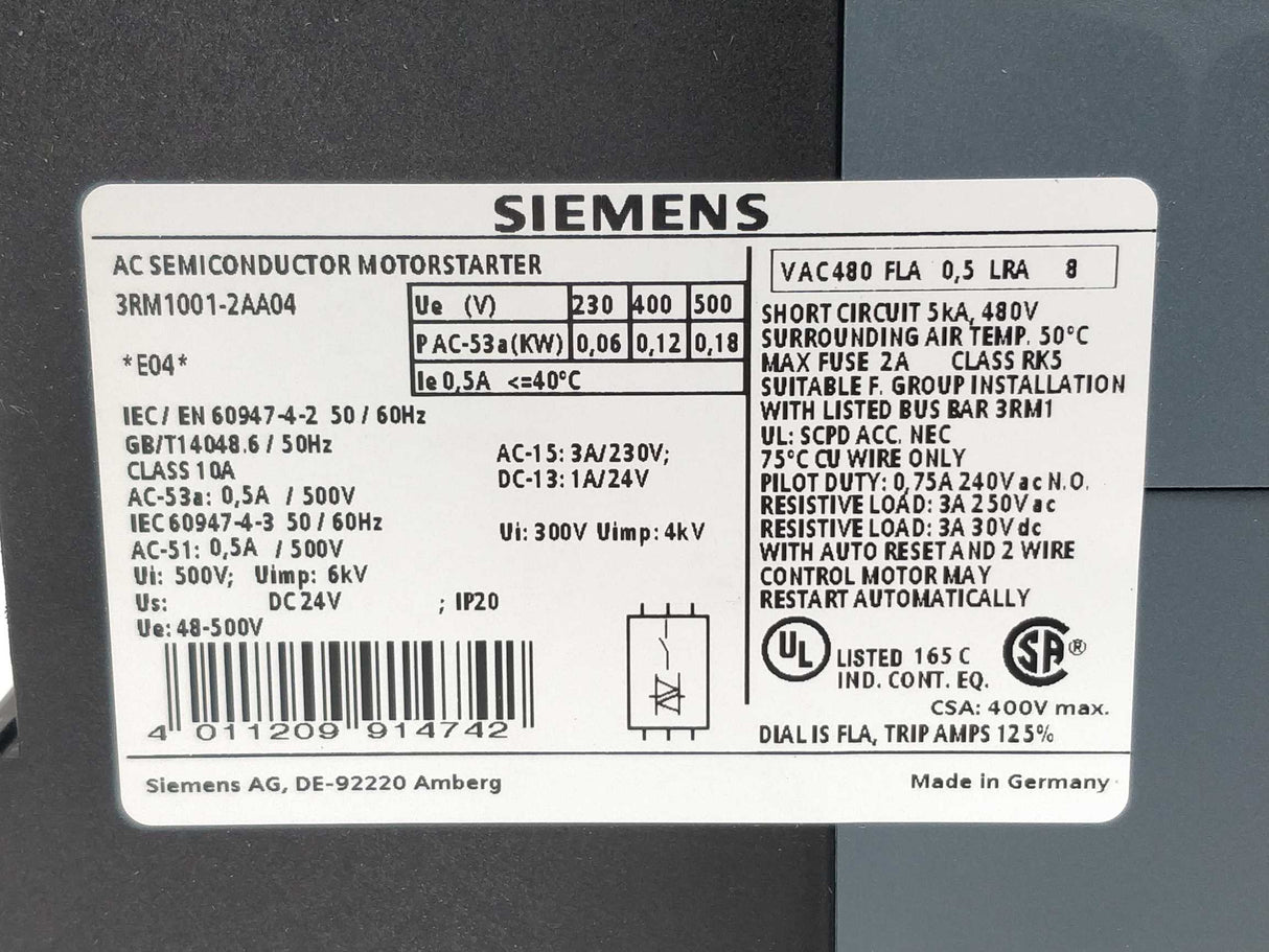 Siemens 3RM1001-2AA04 Direct starter