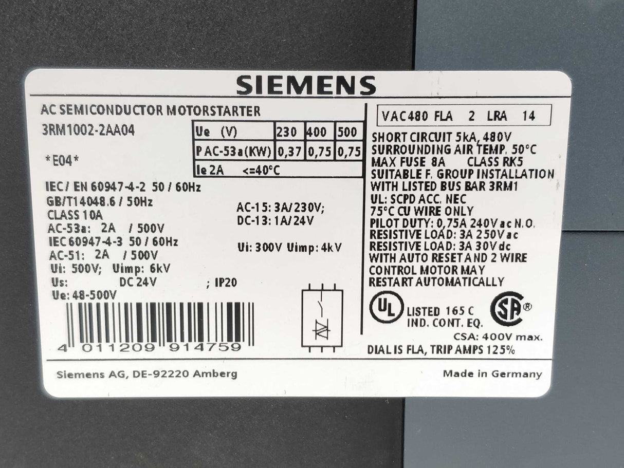 Siemens 3RM1002-2AA04 Direct starter