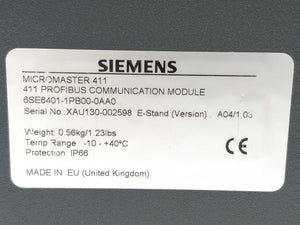 Siemens 6SE6411-6BD23-0CA1 6SE6401-1EM00-0AA0 & 6SE6401-1PB00-0AA0