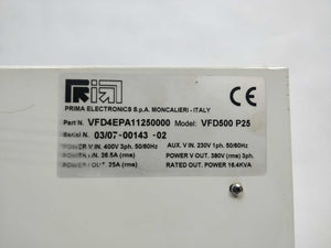 Prima Electronics VFD4EPA11250000 VFD500 P25