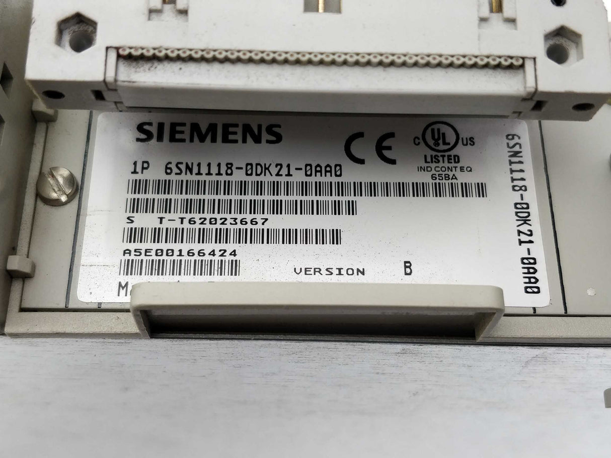 Siemens 6SN1118-0DK21-0AA0 SIMODRIVE 611 + 6SN1123-1AB00-0HA1 LT-modul ver A