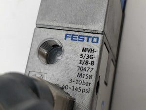 Festo 30477 MVH-5/3G-1/8-B Solenoid Valve & 119807 x2