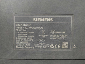 Siemens 6ES7407-0KA02-0AA0 SIMATIC S7-400 Power supply 10A