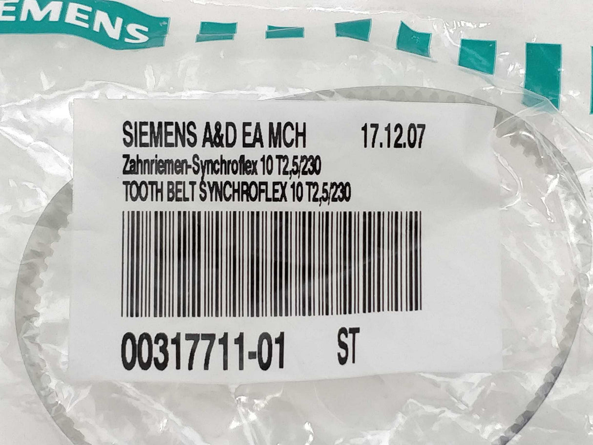 Siemens A&D EA MCH 00317711-01 Tooth Belt Synchroflex 10 T2,5/230