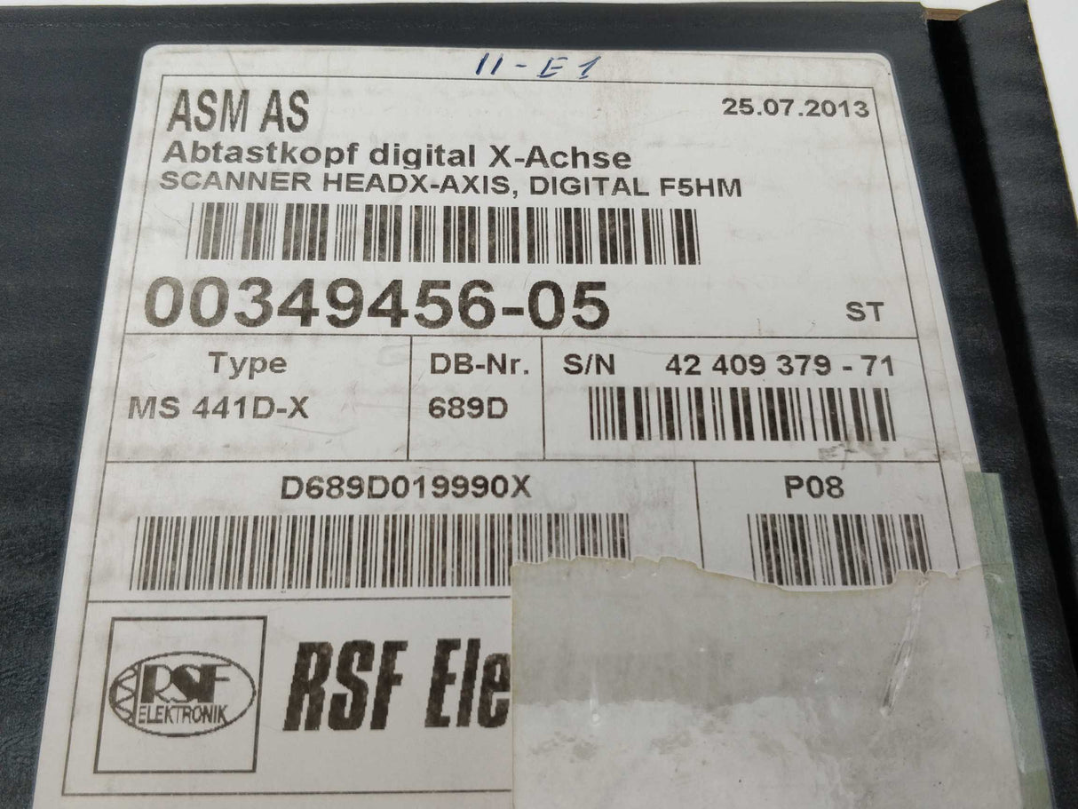 ASM AS 00349456-05 MS 441D-X Scanner HeadX-Axis