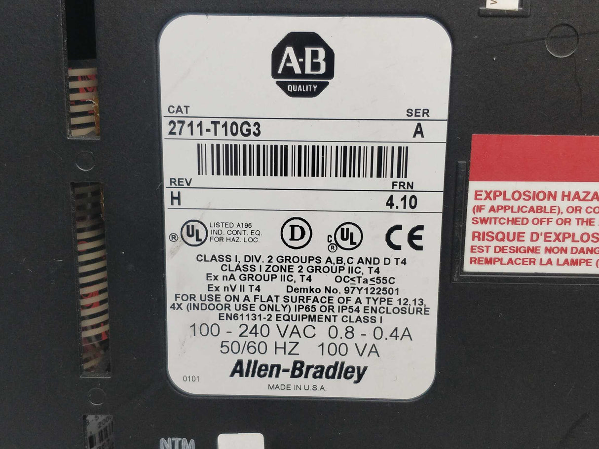 AB 2711-T10G3 PanelView 1000 Ser.A