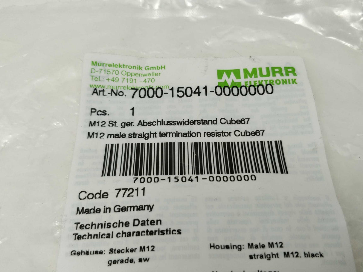 MURR Elektronik 7000-15041-0000000 Bus terminating plug M12. 4 pcs