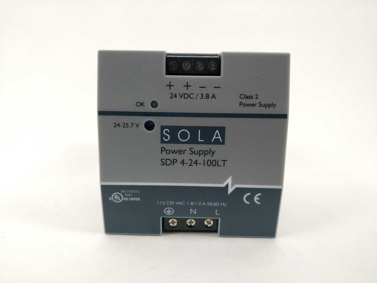 Sola SDP 4-24-100LT Power Supply 115/230VAC 1.8/1.0A 50/60Hz