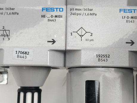 Festo 170682 170682, 192552, 162722, 172959, 170691, 192028, 364665 & 2x 2316