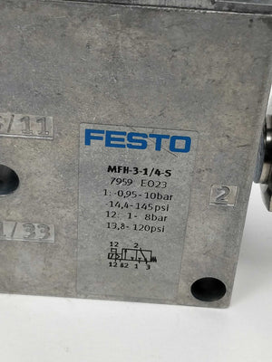 Festo 7959 MFH-3-1/4-S Solenoid valve & 34411 MSFG-24/42-50/60-OD