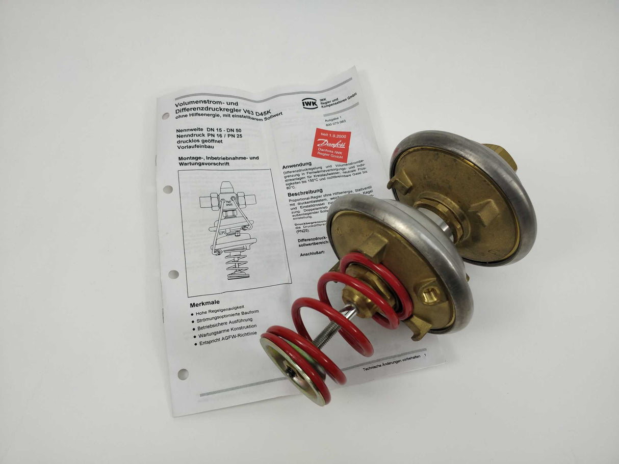 Danfoss D45K PN25 gelb: Xs- 0. 1-1. 0Bar rot: Xs- 0. 3-2. 0Bar