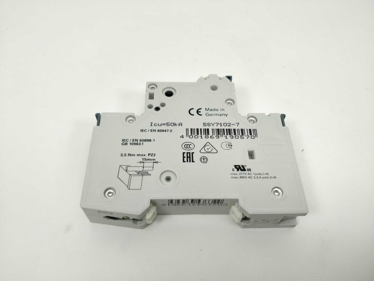 Siemens 5SY7102-7 MCB C2, 230/400V