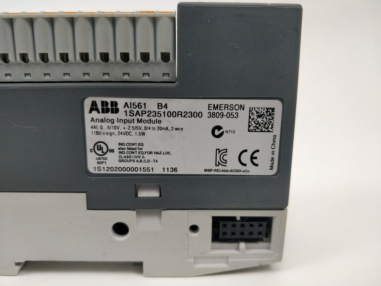 ABB AI561. 1SAP235100R2300 AI561 Emerson analog input module