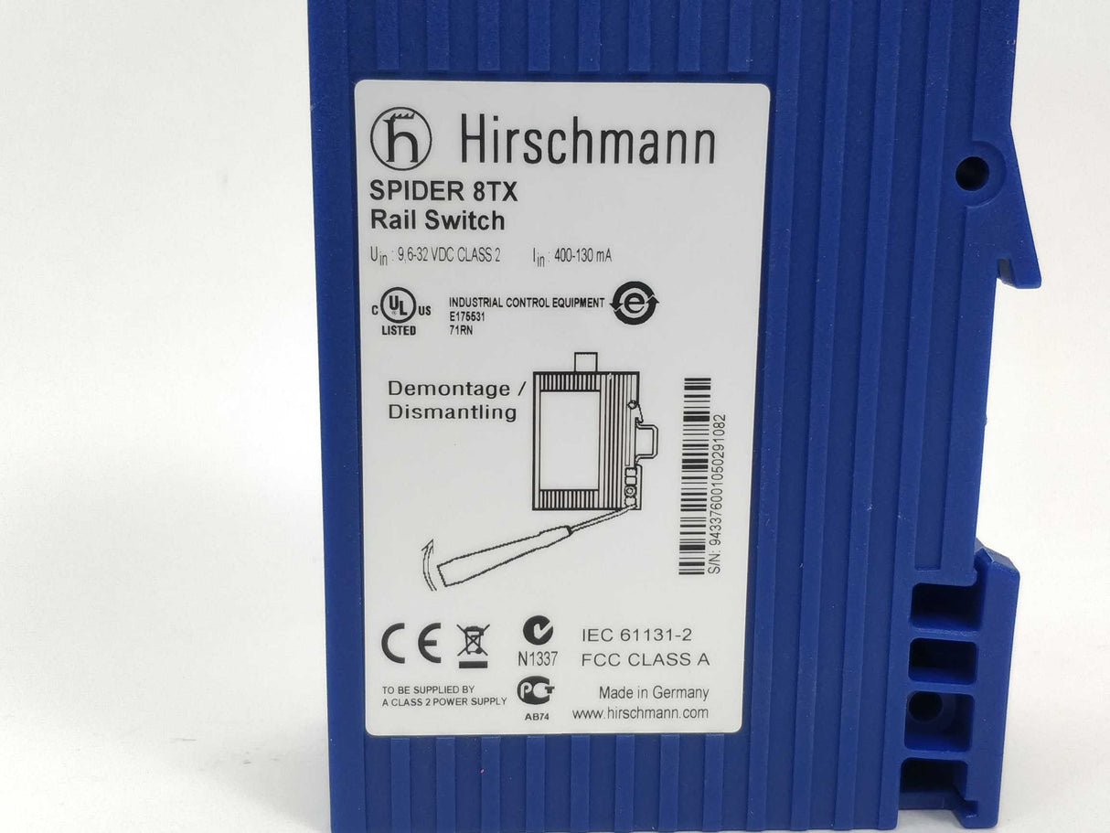 Hirschmann Spider 8TX Rail Switch 9,6-32 VDC