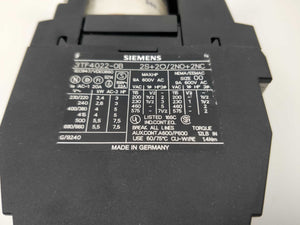 Siemens 3TF4022-0BB4 Contacter. 24VDC