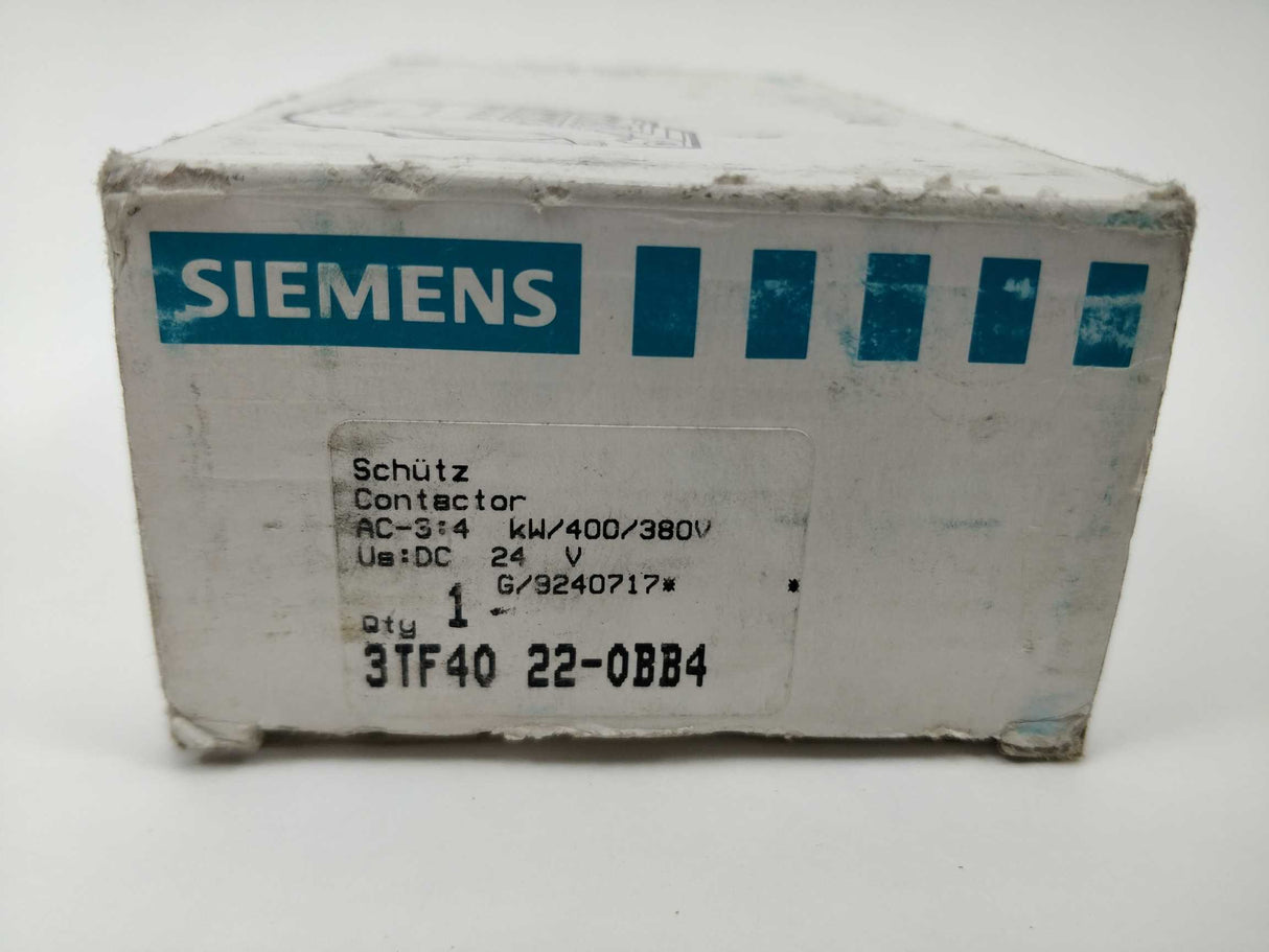 Siemens 3TF4022-0BB4 Contacter. 24VDC