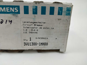 Siemens 3VU1300-1MH00 Circuit Breaker. 1.6-2.4A