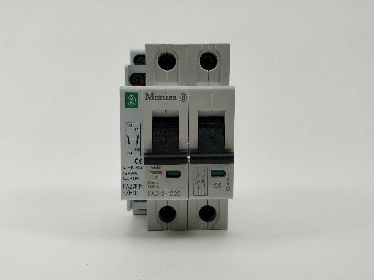 MOELLER FAZ-2-C20 with FAZ/FIP-XHI11 Miniature Circuit Breaker