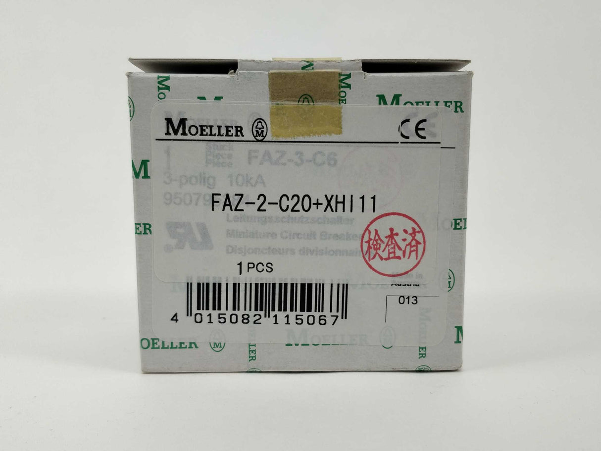 MOELLER FAZ-2-C20 with FAZ/FIP-XHI11 Miniature Circuit Breaker