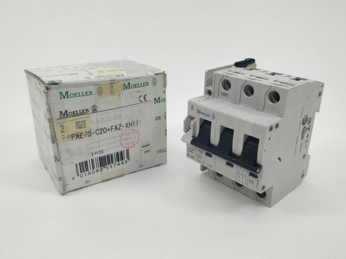 MOELLER FAZ-3-C20 with FAZ-XHI11 Circuit Breaker